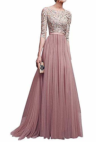 Fashion Minetom Mujer Vestidos De Noche Fiesta Elegante Largos Bodas Vestido De Gasa