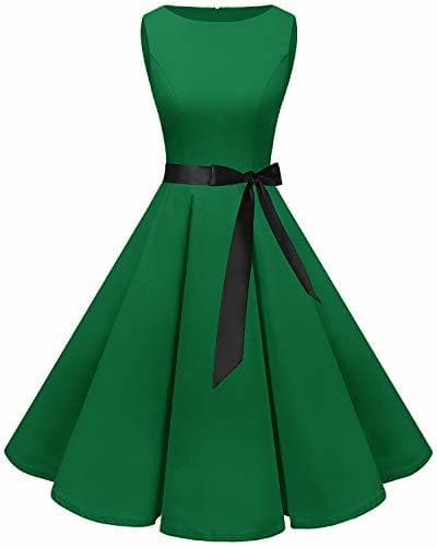 Fashion Bbonlinedress 50s Vestidos Vintage Retro Rockabilly Clásico Green S