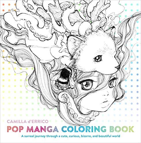 Book Pop Manga Coloring Book: A Surreal Journey Through a Cute, Curious, Bizarre,