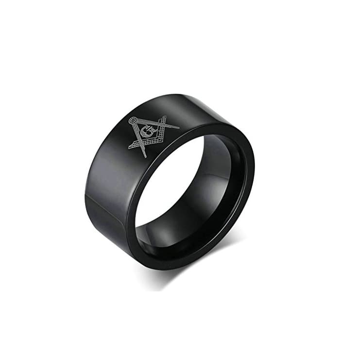 Moda Daesar Joyería Hombre Anillo Compromiso Acero IP Negro Pulido para Hombres Biker