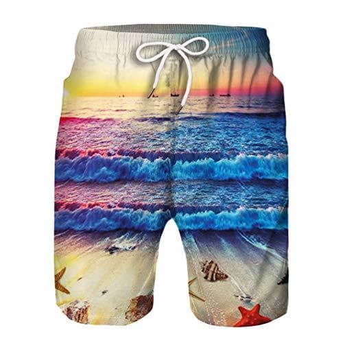 Moda Baijiaye Hombre/Chico Pantalón Corto de Verano Bañador Shorts Pantalones Cortos Playa Secado