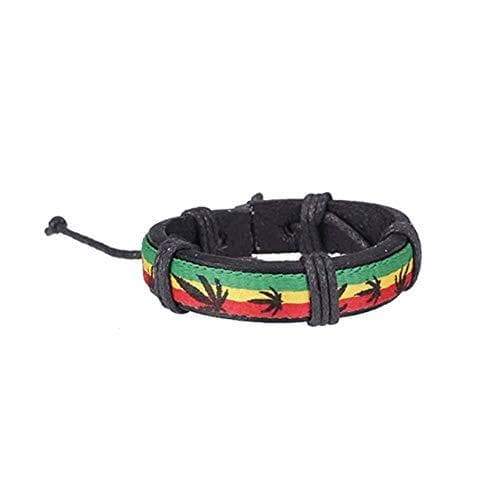 Moda JER Chic Unisex Pulsera de Cuero del Arco Iris Pulsera del Brazalete