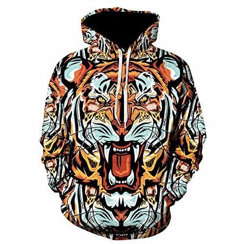 Moda Sylar Sudaderas Hombre Tendencia De Moda Estampado De Tigre 3D con Capucha