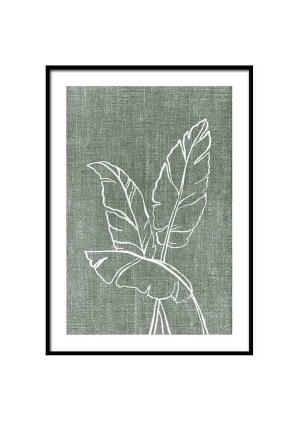 Producto Green linen leaves poster