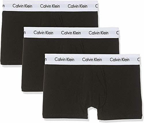 Moda Calvin Klein Herren 3p Low Rise Trunk Boxershorts, Schwarz