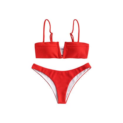 Moda ZAFUL Set De Bikini con Relleno Lazada en Espalda Escote en V