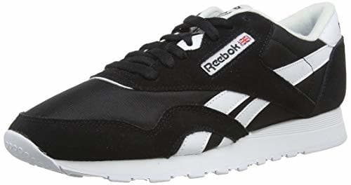 Moda Reebok Classic Nylon Zapatilla de Running Hombre, Negro