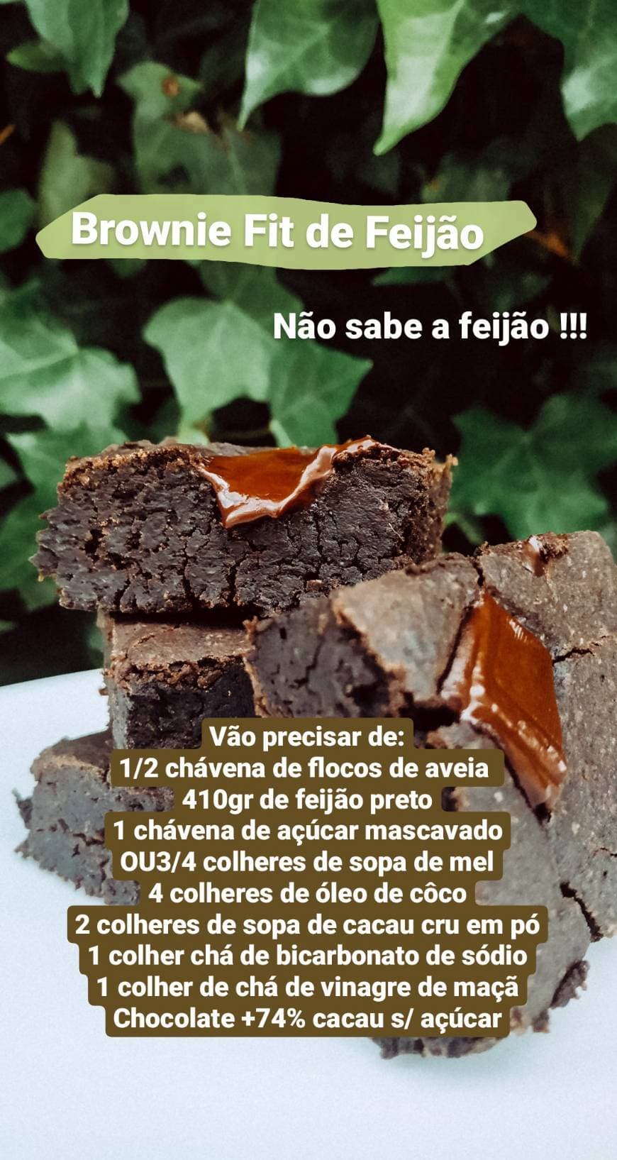 Fashion Brownie vegan de Feijão Preto ✨