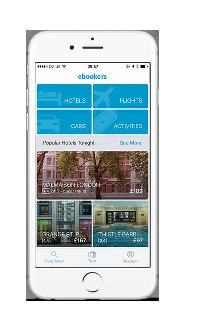 App ebookers Hotels & Flights