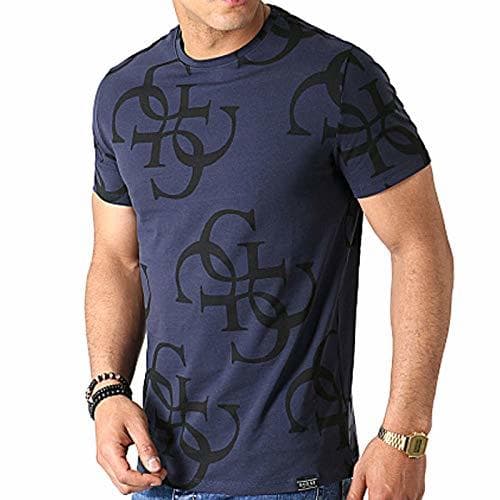 Moda Guess UOMO T-Shirt BLU Mod