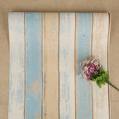 Producto Papel Pintado de Madera Papel Pintado Autoadhesivo Marrón Azul Papel Tapiz y