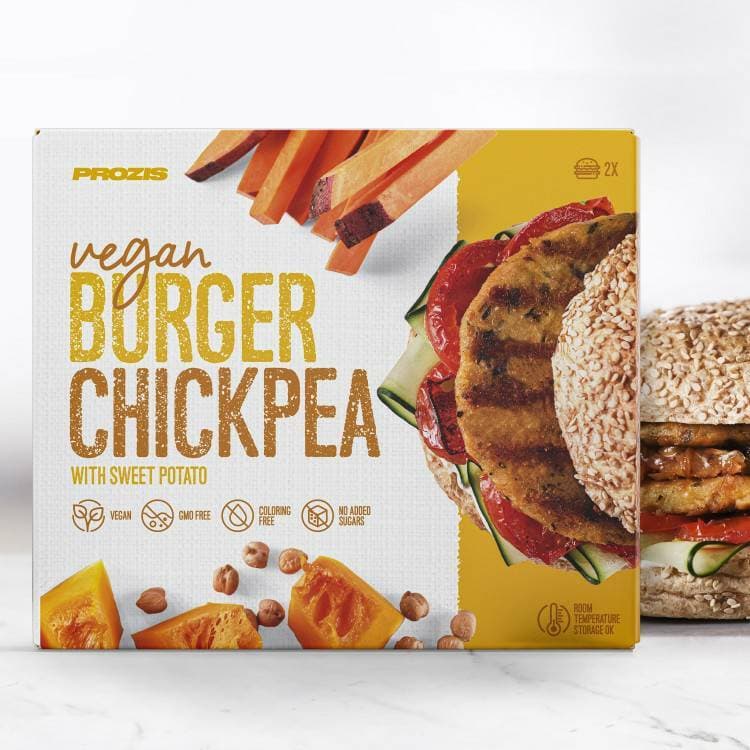 Producto Prozis Vegan Burger Chickpea with Sweet Potato & Pumpkin 