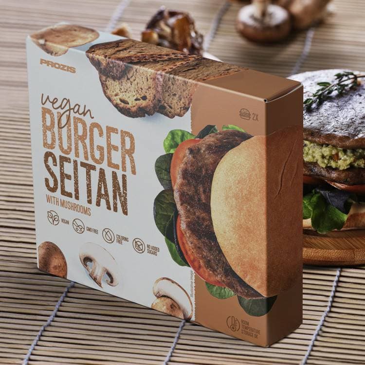 Product Prozis Vegan Burgers Seitan with Mushrooms