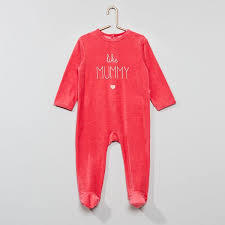 Product Pijama comprido de veludo Menina 0-36 meses - Rosa - Kiabi -