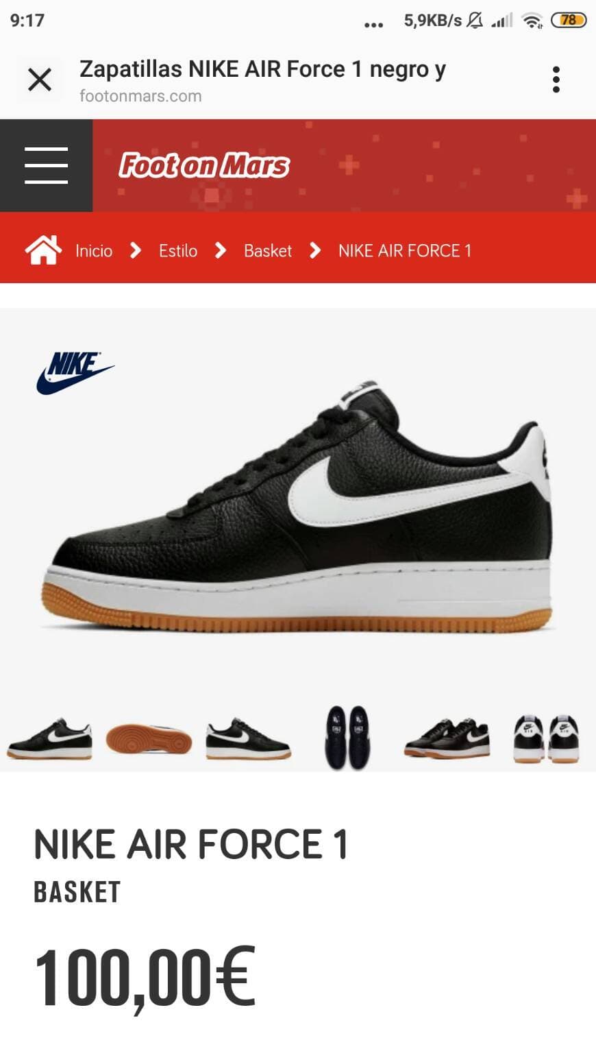 Product Zapatillas NIKE AIR Force 1 negro y blanco