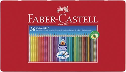 Product Faber-Castell 112435 - Estuche de metal con 36 lápices triangulares