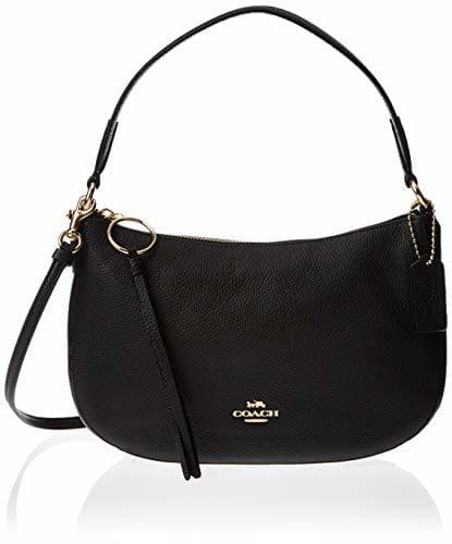 Moda Coach Polished Pebble Leather Crossbody 52548-GDBLK