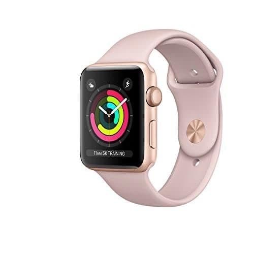 Moda Apple Watch dourado com bracelete pink sand 