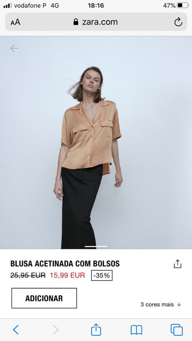 Fashion BLUSA ACETINADA COM BOLSOS | ZARA Portugal