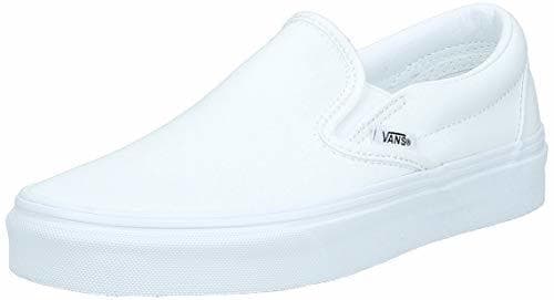 Fashion Vans Classic Slip-On, Zapatillas Unisex Adulto, Blanco