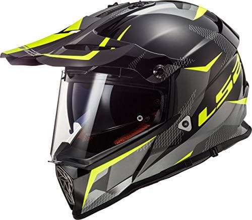 Product LS2 Casco Cross Pioneer Ring Negro Titanium H-V Amarillo Talla S