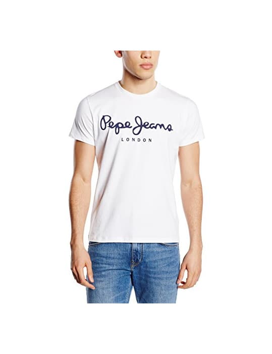 Moda Pepe Jeans Original Stretch PM501594 Camiseta, Blanco