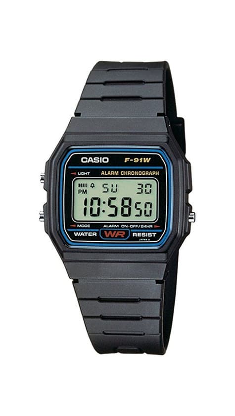 Moda Casio Reloj de pulsera Unisex F-91W-1YER