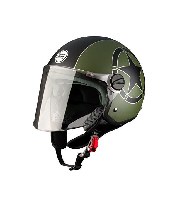 Producto BHR  93831 Demi-Jet Star 710 - Casco de Moto, Verde, 53/54