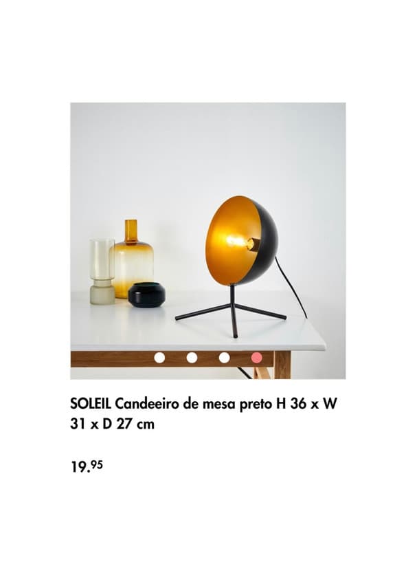 Product SOLEIL Candeeiro de mesa preto H 36 x W 31 x D