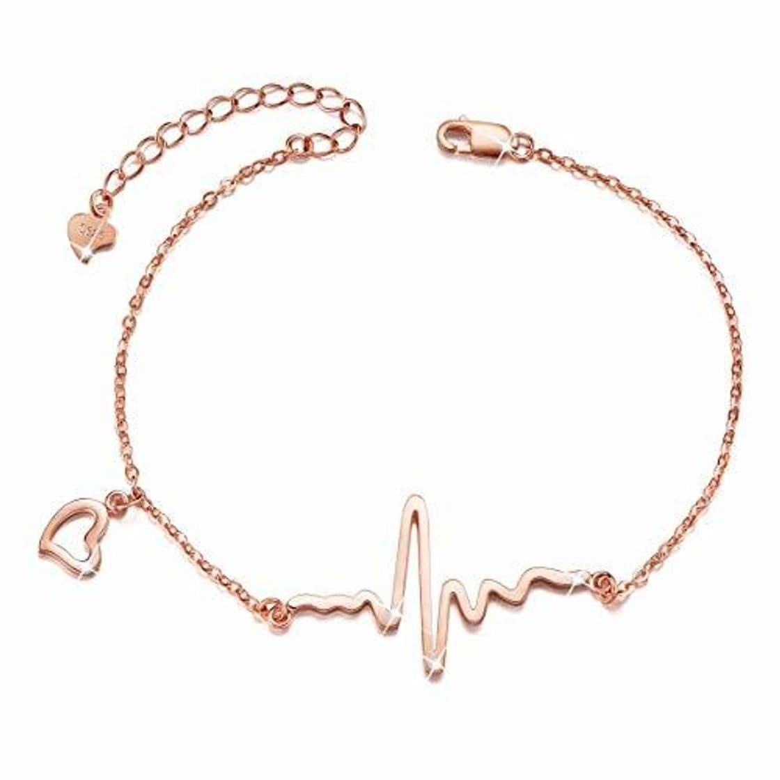 Place SHEGRACE Pulsera de Corazon Mujer de 925 Plata de esterlina con el