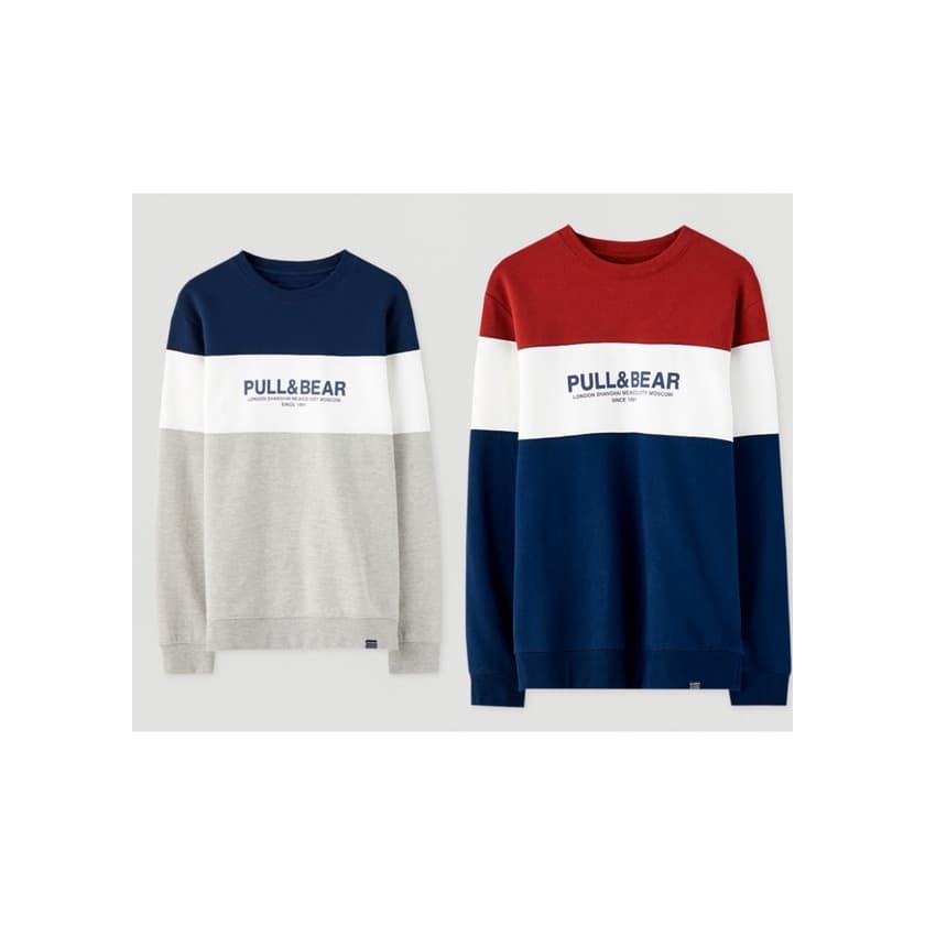 Producto Sweatshirt com Color Block e Logótipo da Pull&Bear