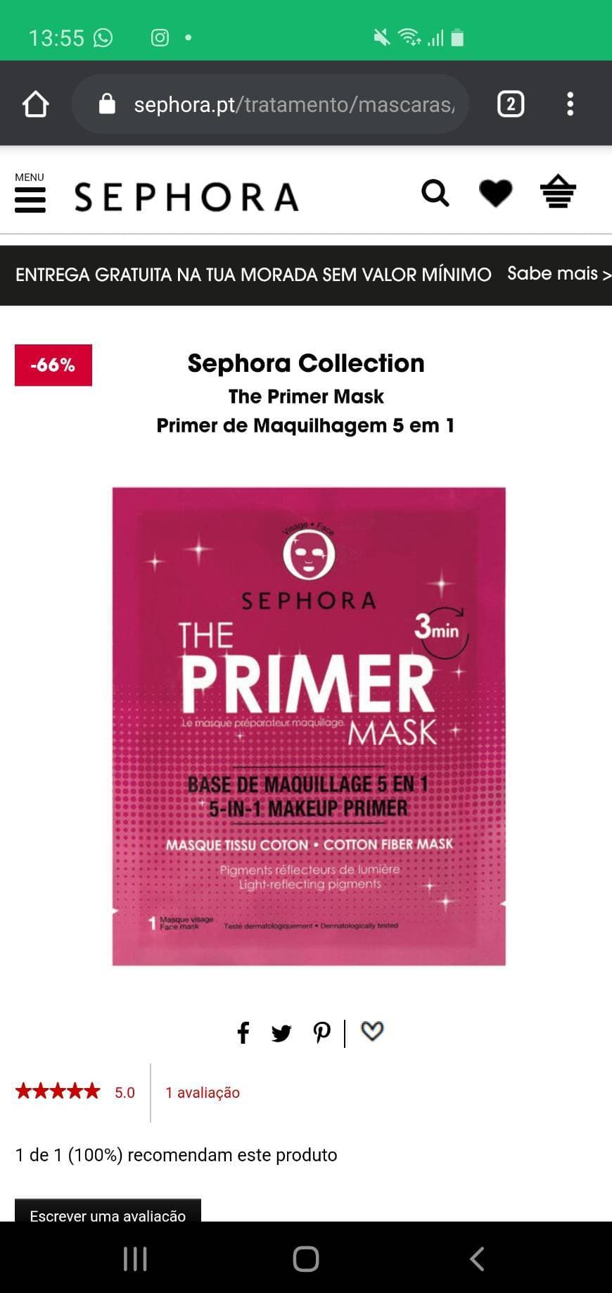 Fashion Máscara facial 5-1 Sephora