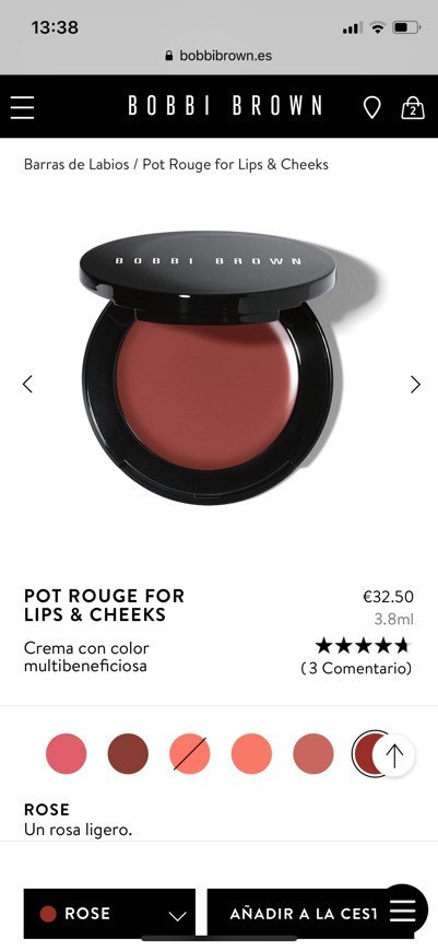 Product Colorete ROSE bobbi en crema