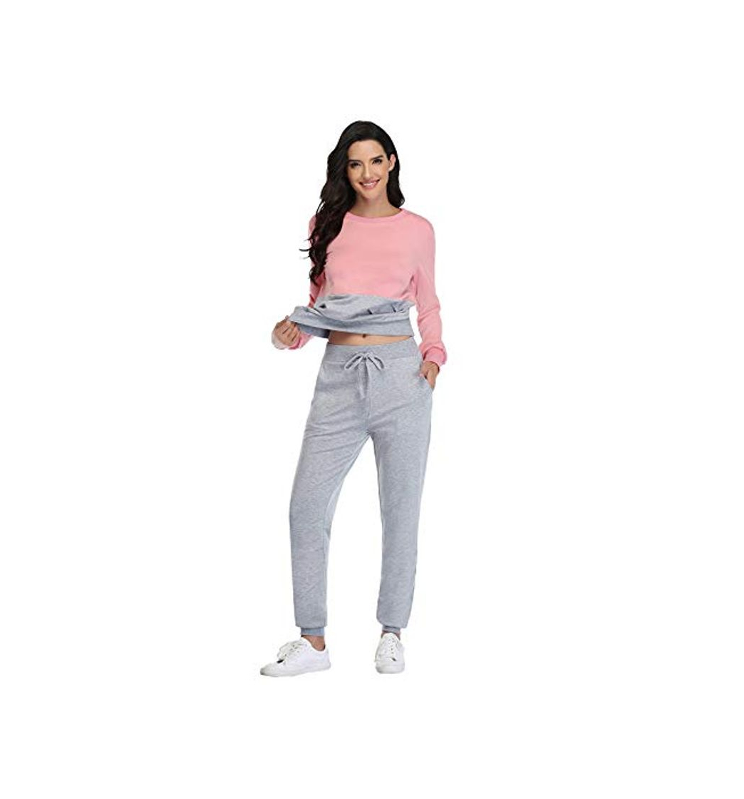 Moda Irevial Sudadera y Pantalón de Sudor para Mujer Conjunto de Chándal Deportivos Completos Trajes Deportiva Manga Larga para Fitness Yoga Jogging Casual Deportes de Ropa en Casa