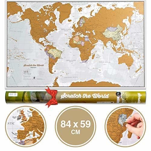 Producto Póster del mapa mundi de rascar con tubo de regalo