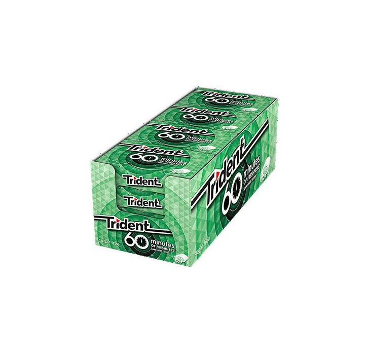 Producto Trident Chicle Sin Azucar Hierbabuena 60 Minutes 20 gr