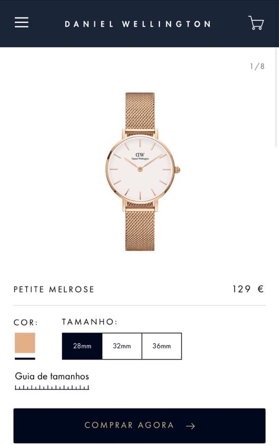 Producto Relógio Daniel Wellington Dourado