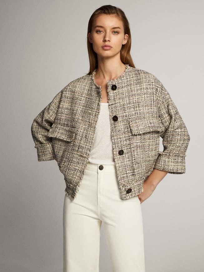 Fashion Embellished Textured Bomber Jacket 