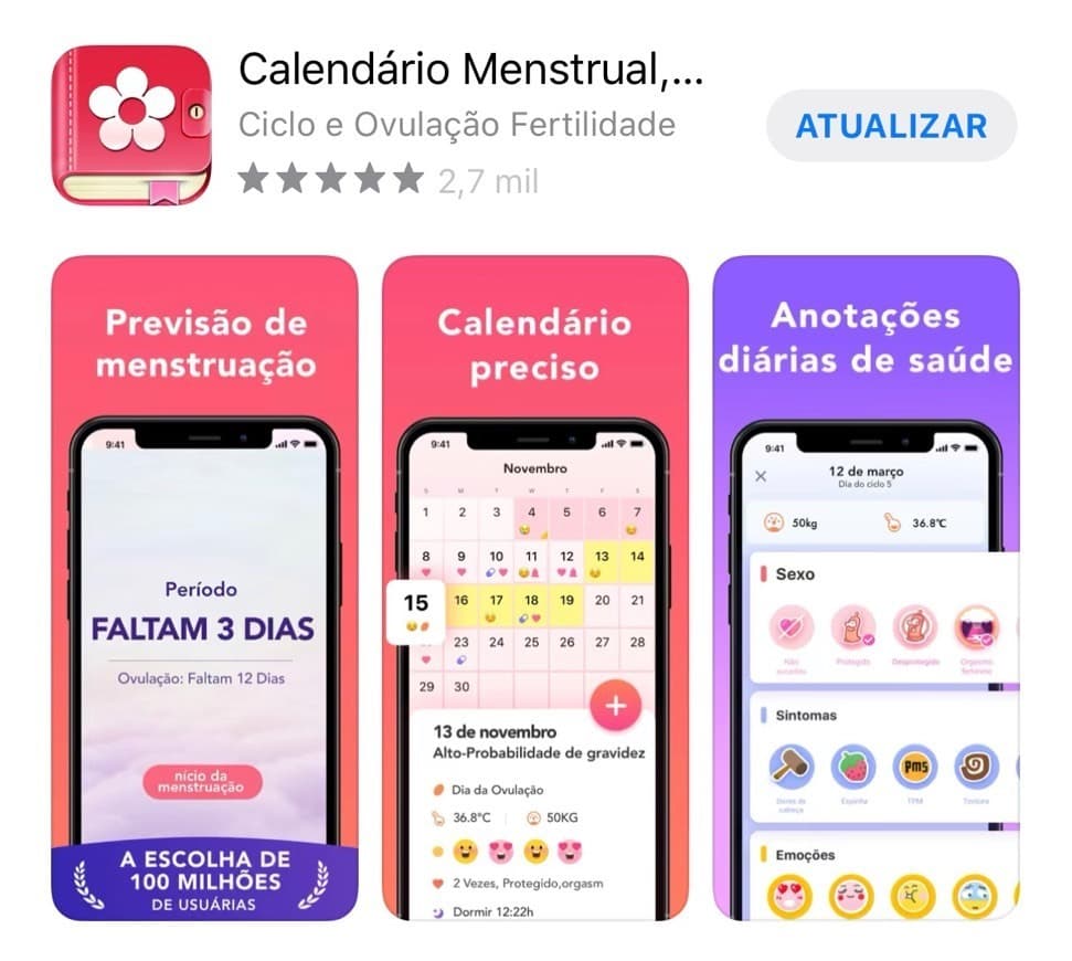 App P.C. (Calendário mensal, ovulação)