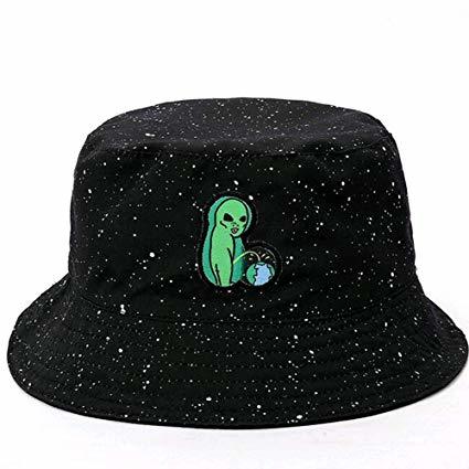 Elemento de la categoría hogar ZSAIMD Sombrero Reversible Alien Bucket Hat Bob Cap Mens Fashion Cotton Bucket