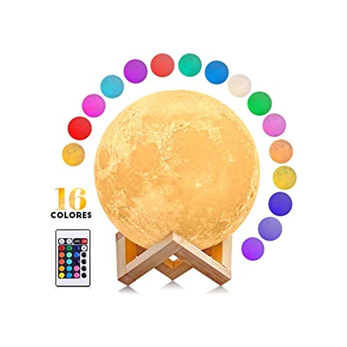 Product SOONAN Lámpara de Luna 3D con16 Colores