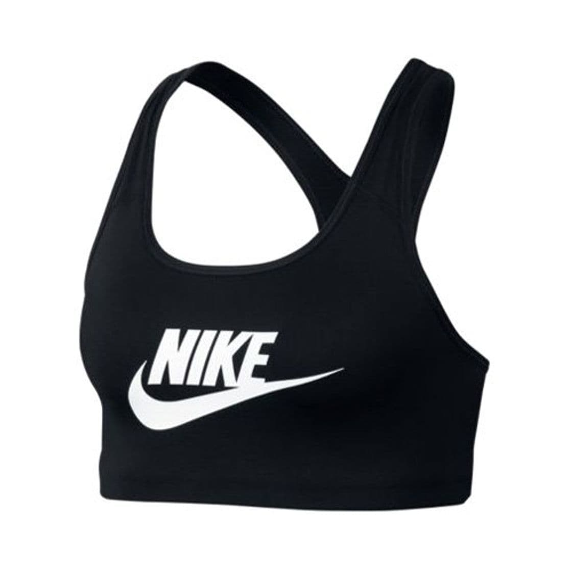 Fashion Nike Swoosh Futura Bra Sujetador Deportivo, Negro