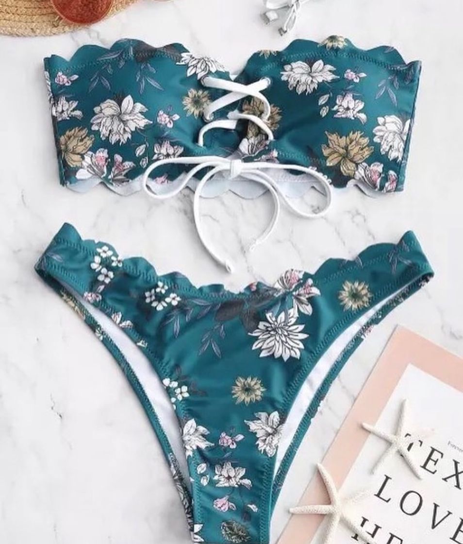 Fashion Bikini floral azul 💙