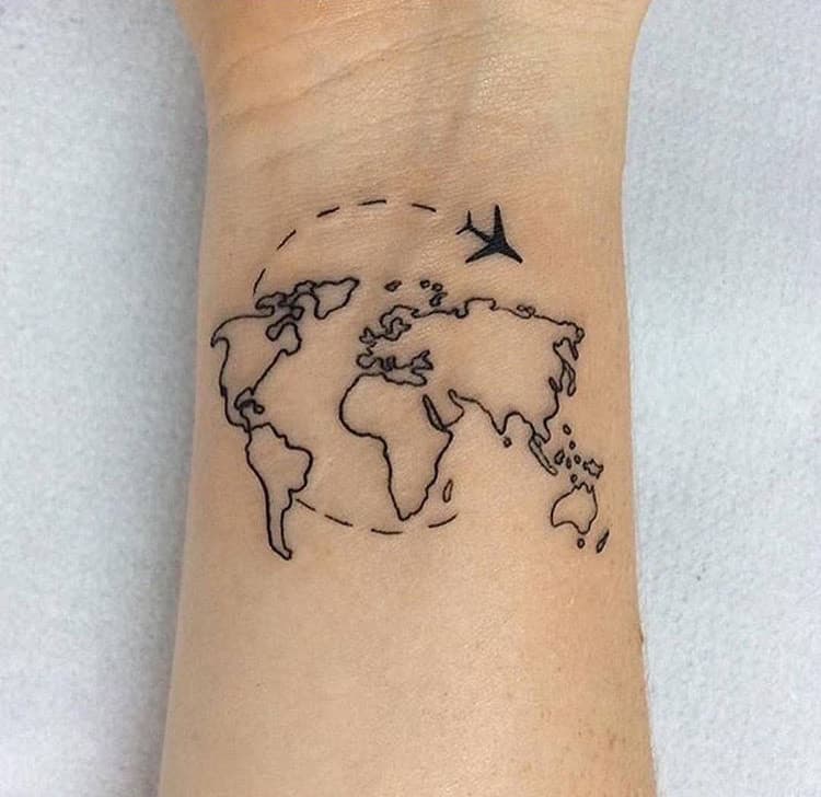 Moda Tatto Mapa Mundi