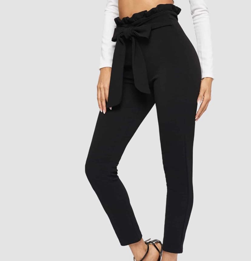 Product Belted Paperbag Waist Skinny Pants