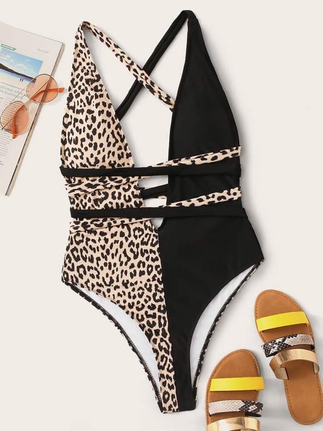 Product Contrast Leopard One Piece Swimsuit