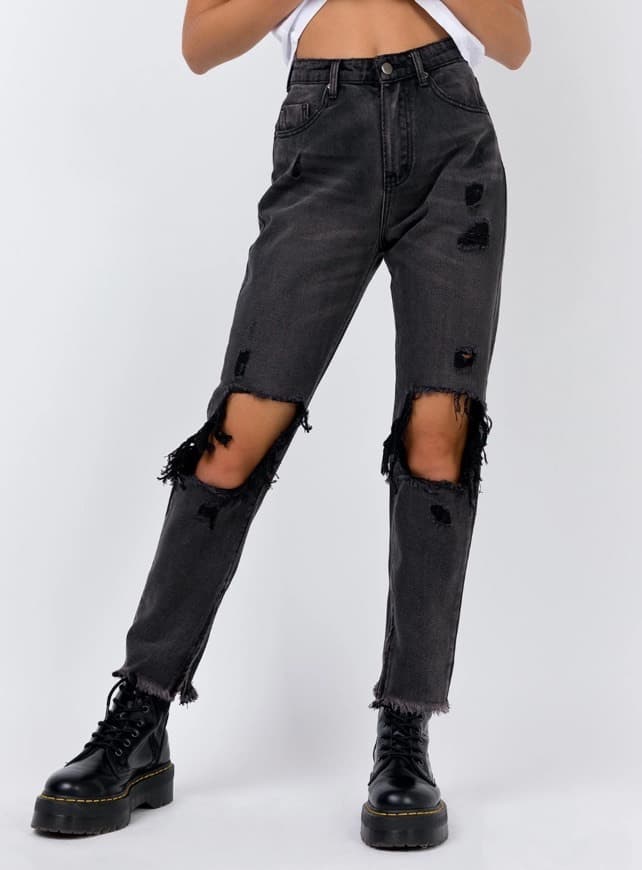 Product Erissa Knee Rip Jeans Washed Black