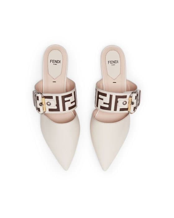 Product Fendi Leather Mules with FF Strap