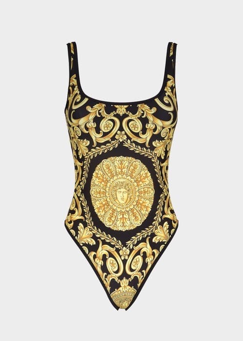 Product Versace Gold Hibiscus Print Swimsuit 