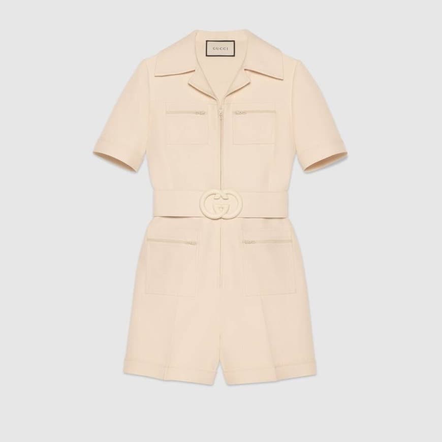 Product Gucci Wool silk short belted jumpsuit